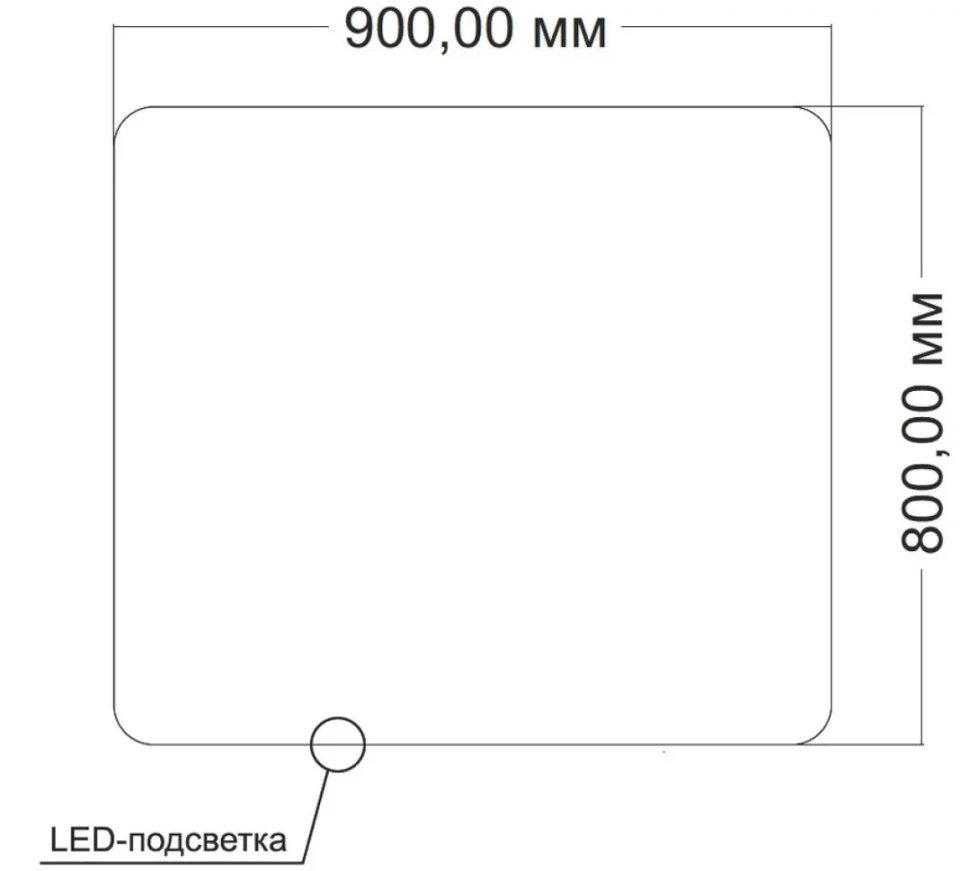 Зеркало Vincea VLM-3BE900-2 90x80, с подсветкой и антизапотевателем