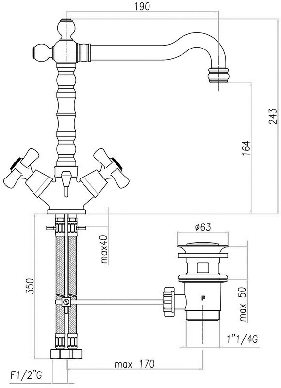 Смеситель для раковины Webert Armony AM700302060