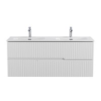 Тумба с раковиной Cezares Duet 120 bianco lucido, раковина Cezares CZR-8073-120-2