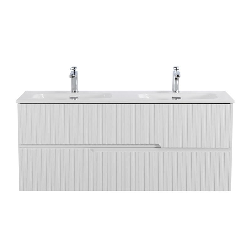 Тумба с раковиной Cezares Duet 120 bianco lucido, раковина Cezares CZR-8073-120-2