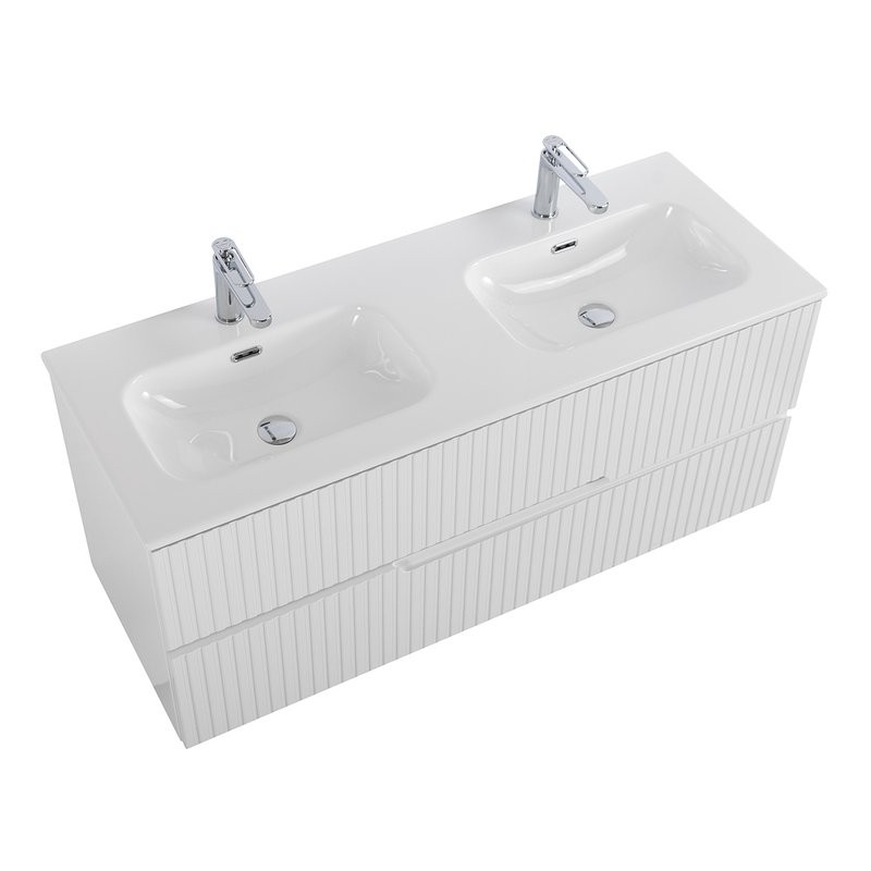 Тумба с раковиной Cezares Duet 120 bianco lucido, раковина Cezares CZR-8073-120-2