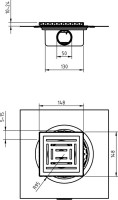 Душевой трап Berges Zentrum Uno 090372 15x15 см, матовый хром