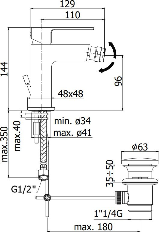 Смеситель для биде Paffoni Elle EL135CR