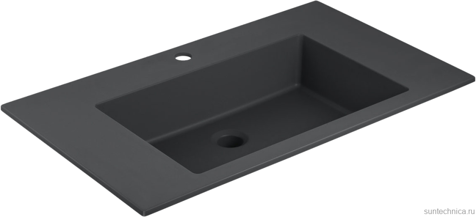 Тумба с раковиной Vincea Chiara 80 камень, раковина черная