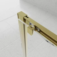 Душевой уголок Veconi Evo 100SP G 110х90 см, профиль брашированное золото, стекло прозрачное