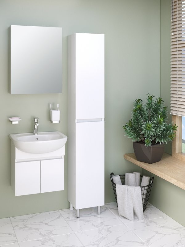 Тумба с раковиной Runo Лада 50 подвесная, белая