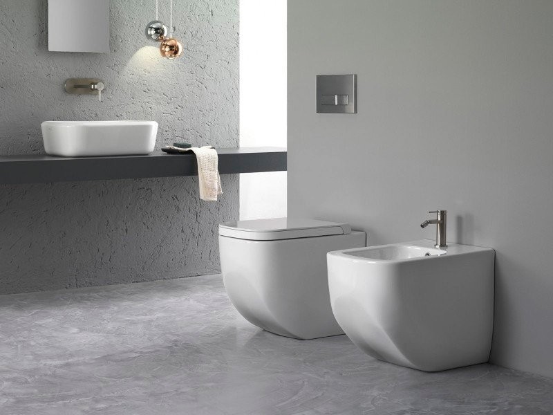 Унитаз приставной напольный Hatria Next Y3AY01 безободковый, с микролифтом, белый