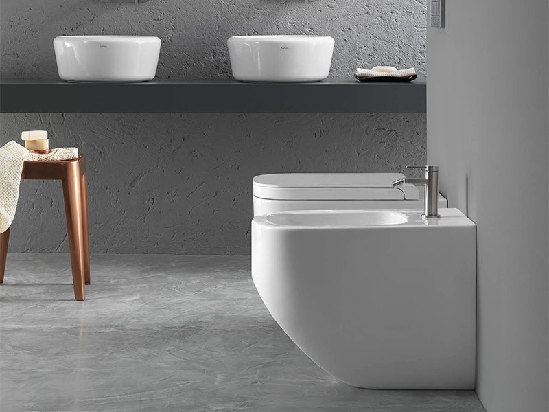 Унитаз приставной напольный Hatria Next Y3AY01 безободковый, с микролифтом, белый