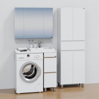 Тумба с раковиной СаНта Марс 29 R под стиральную машину, напольная, 2 ящика, янтарная