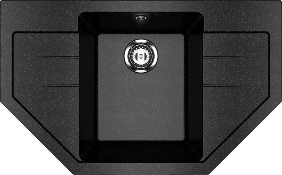 Мойка кухонная Ulgran U-609 308 черная + дозатор U-02 черный