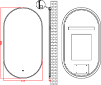Зеркало Armadi Art 568 60 с подсветкой, диммером, с антизапотевателем, хром