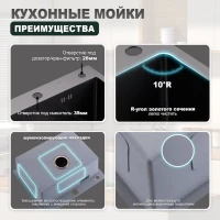 Кухонная мойка Splenka S702.6050.09, графит Кухонная мойка Splenka S702.6050.09, графит