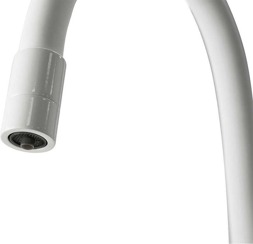 Смеситель для кухни Lemark Comfort LM3075W с гибким изливом, белый
