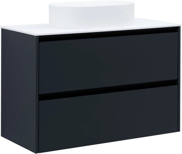 Тумба под раковину без столешницы Allen Brau Activity 100 с подсветкой, матовый антрацит, черный браш