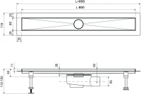 Душевой трап (лоток) Timo Drain Systems DS230108/03 800 вставка lines, черный