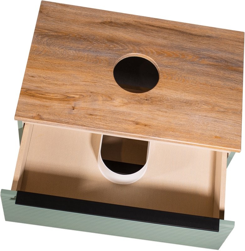 Мебель для ванной комнаты Runo Орлеан 70 зеленая, дуб натуральный, раковина Sole 40