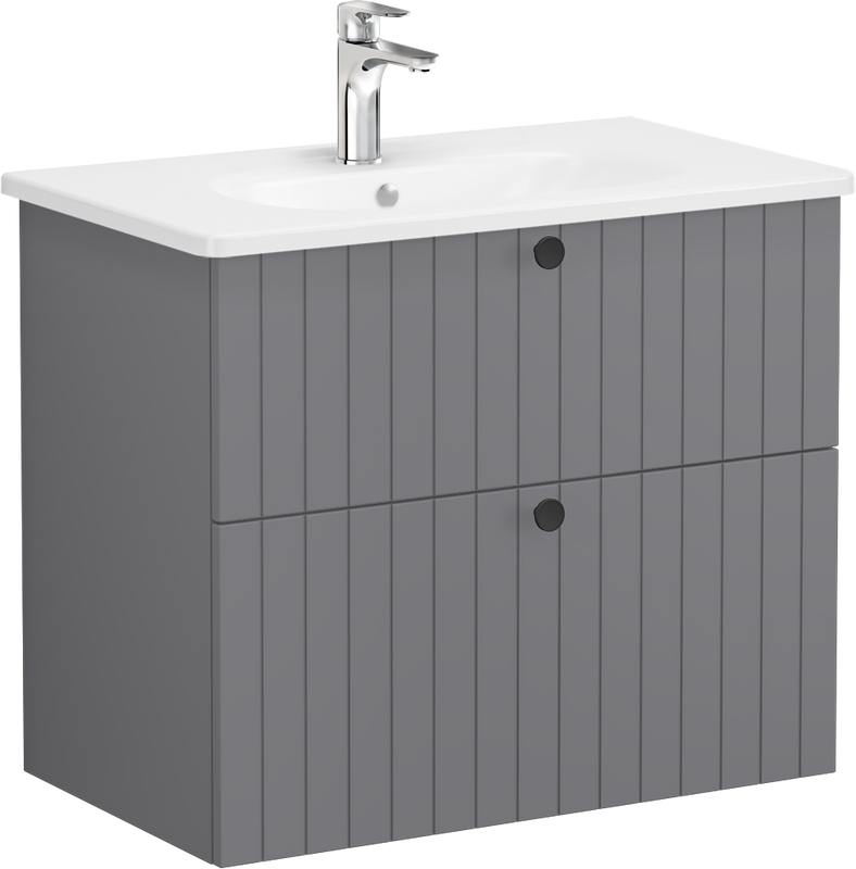 Тумба с раковиной VitrA Root Groove 80 серая