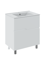 Тумба с раковиной Runo Палермо 80 напольная, глянцевая белая