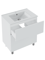 Тумба с раковиной Runo Палермо 80 напольная, глянцевая белая