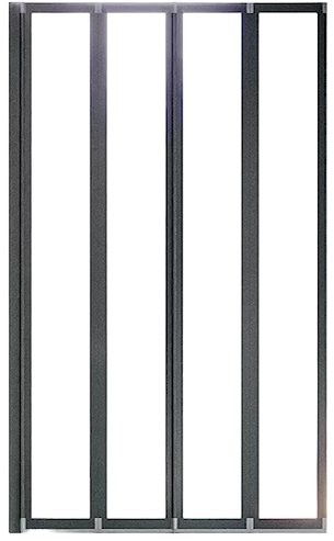 Шторка на ванну Veconi Palau PL-74BL 90 см, профиль черный