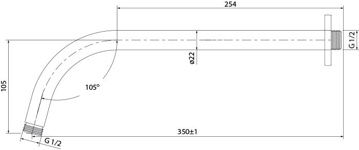 Кронштейн для верхнего душа IDDIS 001SB35i61