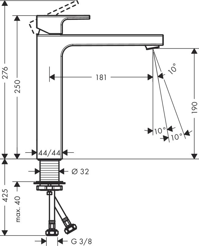 Смеситель для раковины Hansgrohe Vernis Shape 71591670 матовый черный
