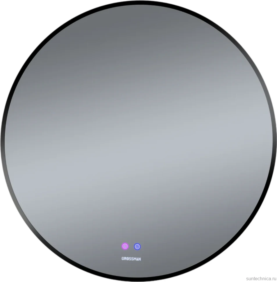 Зеркало круглое Grossman Cosmo-норма Black 70 с подсветкой, с антизапотевателем
