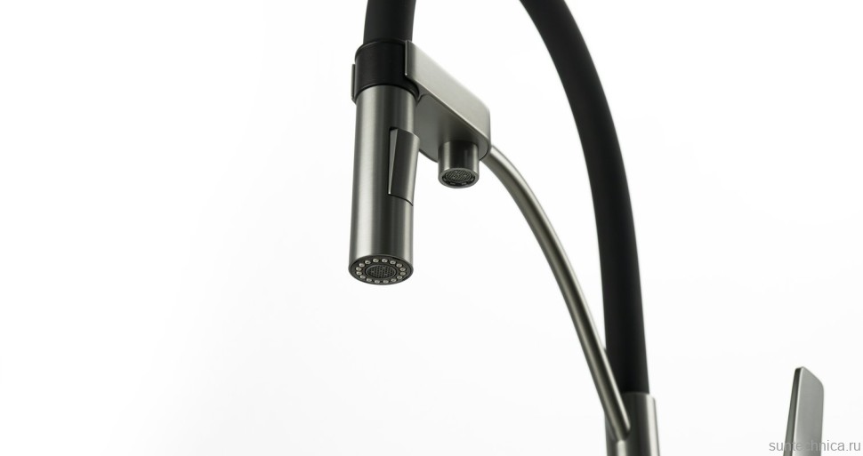 Смеситель для кухни Lemark Bronx LM3761GM графит с гибким изливом