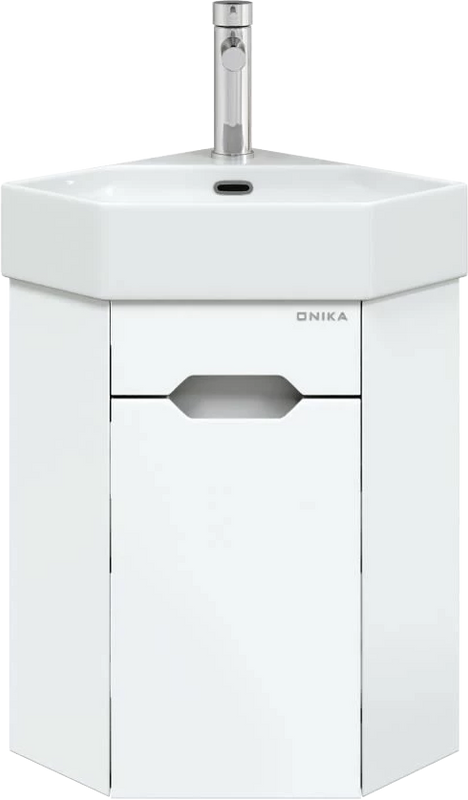Тумба под раковину Onika Айленд 35 подвесная, угловая, белая