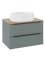 Тумба под раковину со столешницей Runo Орлеан 60 подвесная, зеленая, дуб натуральный