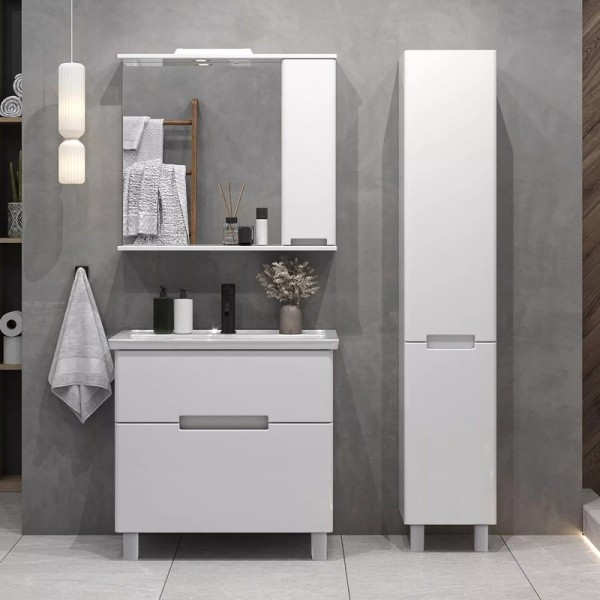 Шкаф пенал для ванной SanStar Ориана универсальный, белый