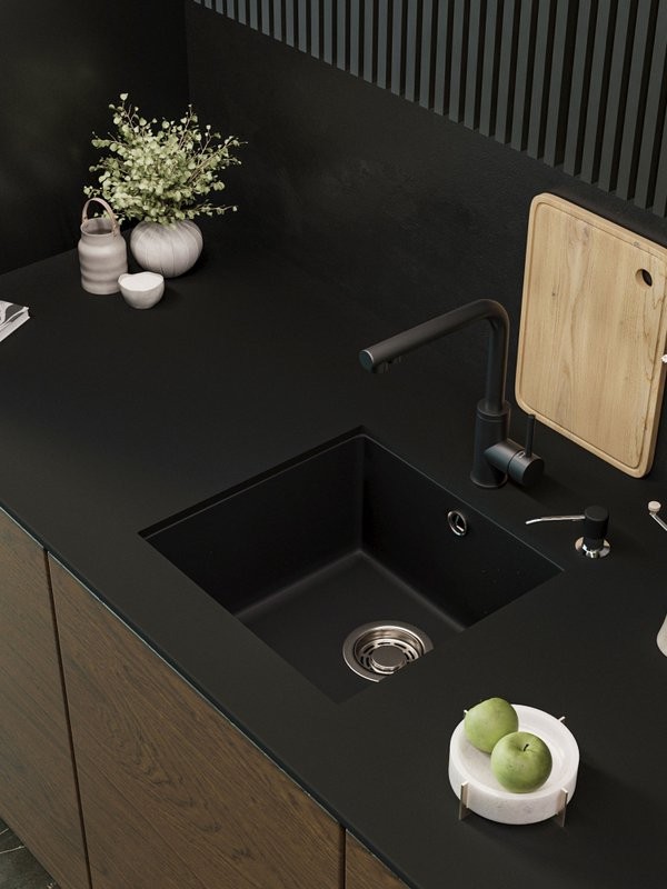 Мойка кухонная Emar Quartz EMQ-1455.P Оникс