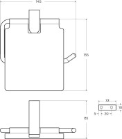 Держатель туалетной бумаги Cezares Slider PH-NOP черный матовый
