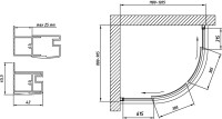 Душевой уголок Vegas Glass ZS-F Tur Novo 120*90 08 10 профиль глянцевый хром, стекло сатин