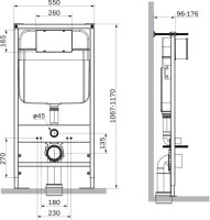 Комплект Унитаз подвесной SantiLine SL-5025MB безободковый, с микролифтом, система смыва Tornado + Инсталляция SantiLine SL-03 с черной кнопкой смыва