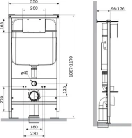 Комплект Унитаз подвесной SantiLine SL-5025MB безободковый, с микролифтом, система смыва Tornado + Инсталляция SantiLine SL-03 с черной кнопкой смыва