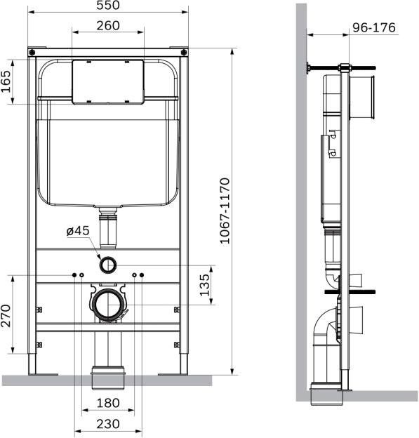 Комплект Унитаз подвесной SantiLine SL-5025MB безободковый, с микролифтом, система смыва Tornado + Инсталляция SantiLine SL-03 с черной кнопкой смыва