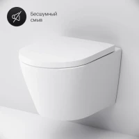 Комплект Унитаз подвесной AM.PM Sense C741701SC безободковый, с микролифтом + Крепления Geberit Duofix 111.815.00.1 к стене + Звукоизоляция + Инсталляция UP 320 111.300.00.5 + Кнопка Sigma 01 115.770.JQ.5 лакированная, матовый хром
