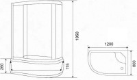 Душевой уголок Parly ZEM1201B-R 120x80, с поддоном, правый, профиль черный