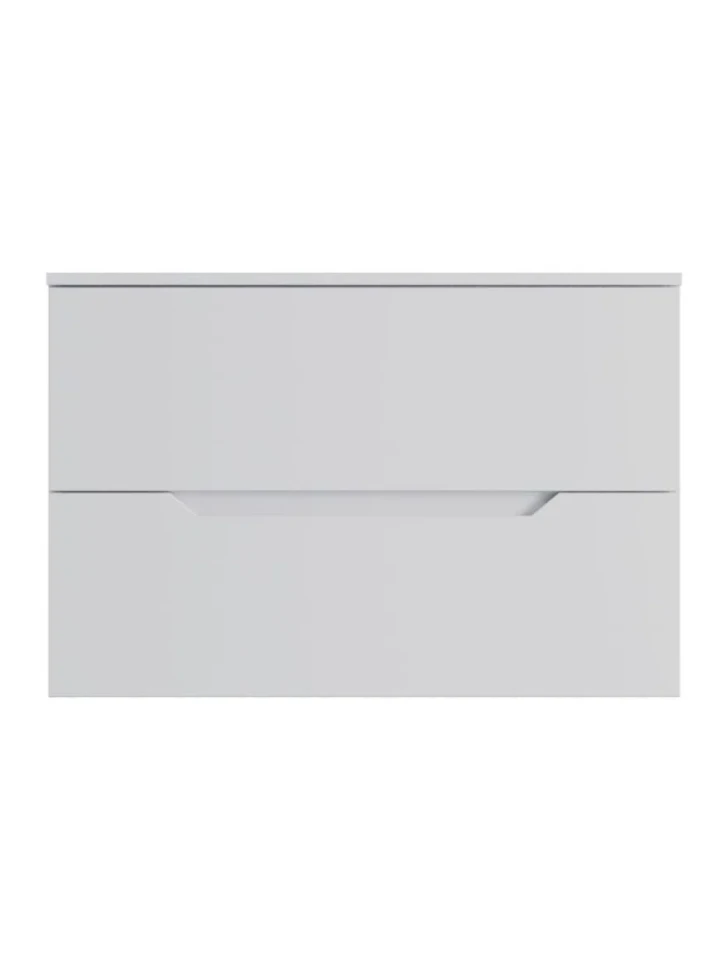 Тумба под раковину со столешницей Orange Line 80 подвесная, 2 ящика, матовая белая