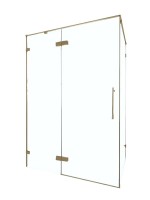 Душевой уголок Veconi Premium Alassio SP G 120х80, профиль брашированное золото, стекло прозрачное