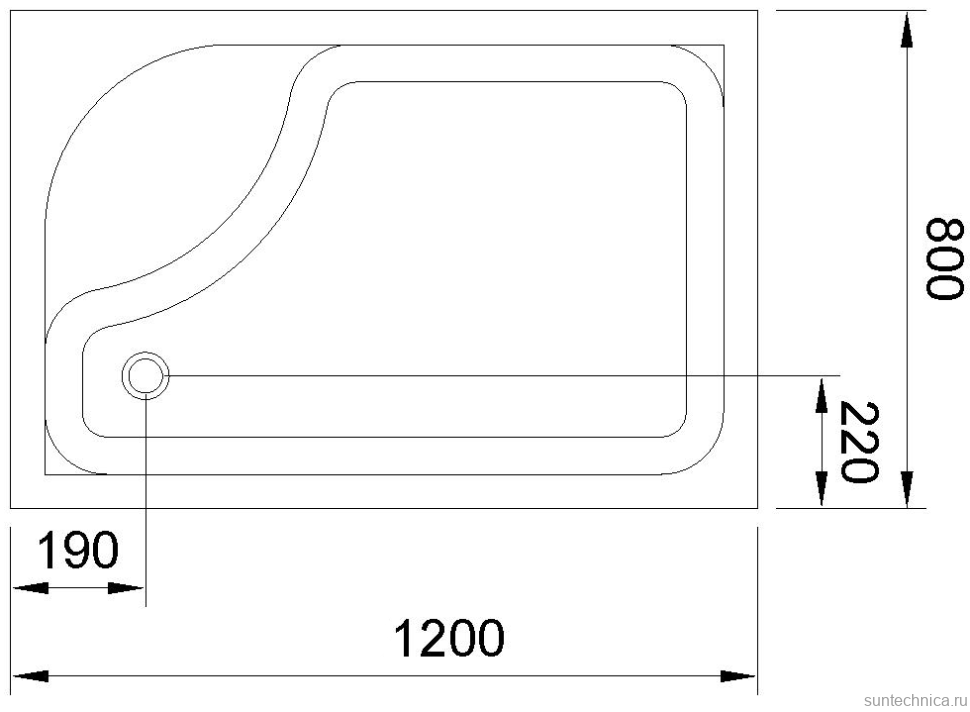 Поддон для душа Royal Bath BP RB 8120BP L с сифоном