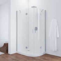 Душевой уголок Vegas Glass AFS-F 110*80 07 01 L профиль матовый хром, стекло прозрачное