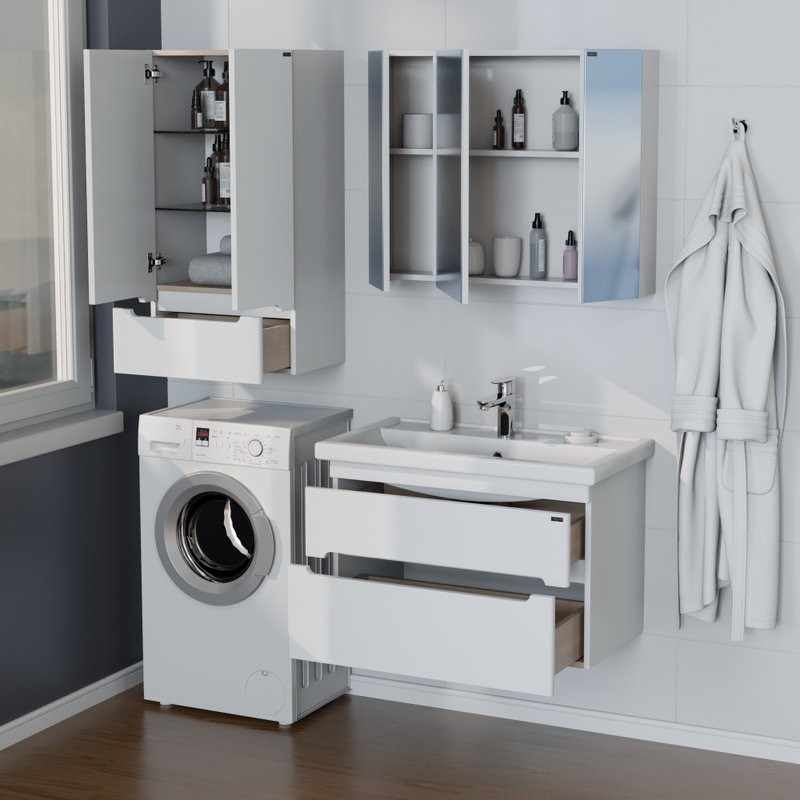 Мебель для ванной комнаты СаНта Лондон 80 подвесная, 2 ящика