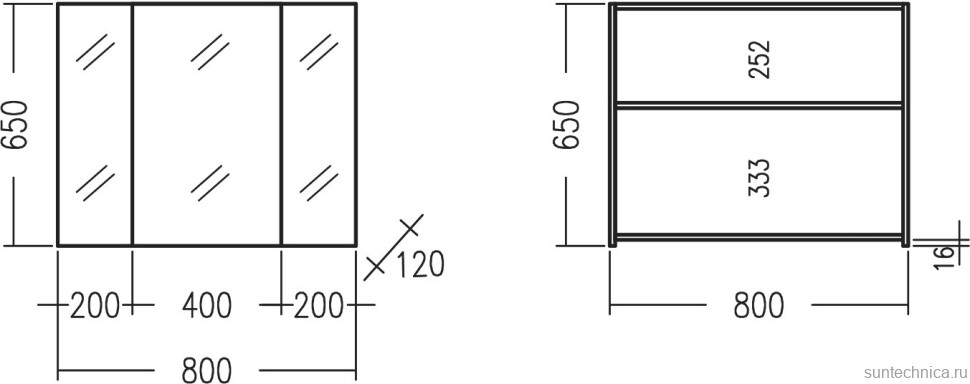 Мебель для ванной комнаты СаНта Лондон 80 подвесная, 2 ящика