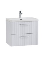 Тумба с раковиной BelBagno Due 50 ручки хром полированный, bianco lucido