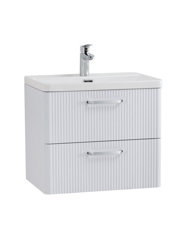 Тумба с раковиной BelBagno Due 50 ручки хром полированный, bianco lucido