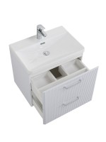 Тумба с раковиной BelBagno Due 50 ручки хром полированный, bianco lucido