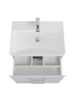 Тумба с раковиной BelBagno Due 50 ручки хром полированный, bianco lucido