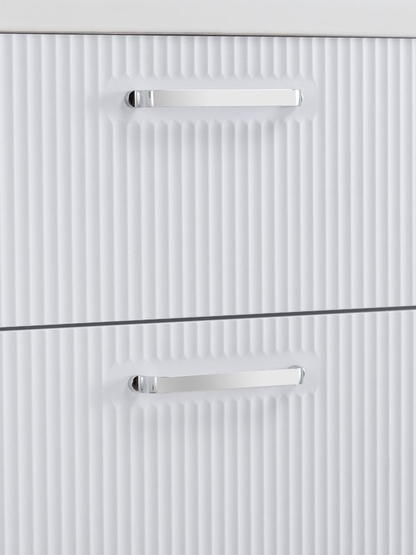 Тумба с раковиной BelBagno Due 50 ручки хром полированный, bianco lucido